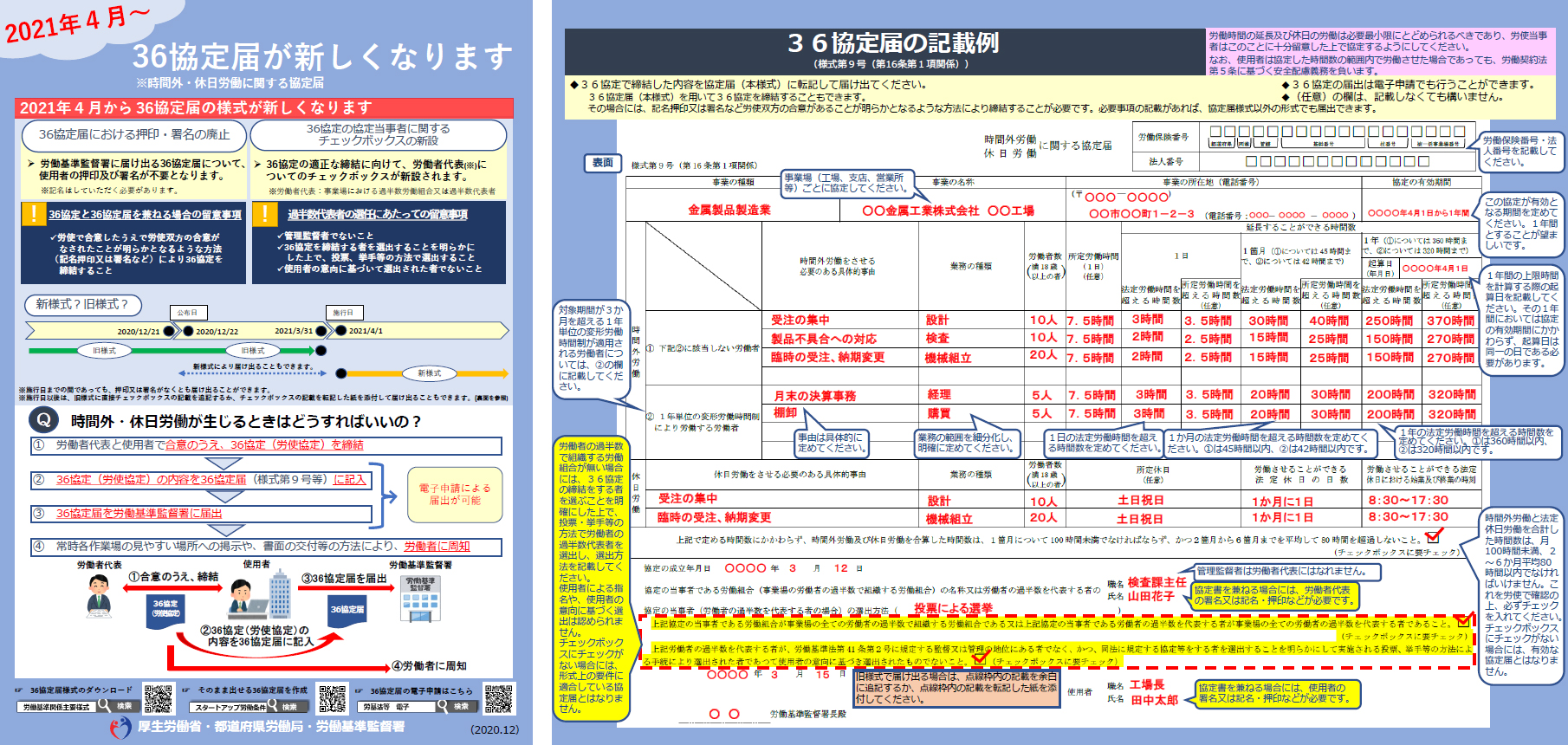 2021年4月から36協定届が新しくなります