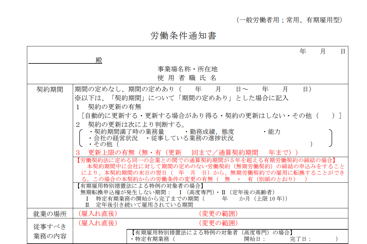 ４月からの労働条件明示ルールの変更